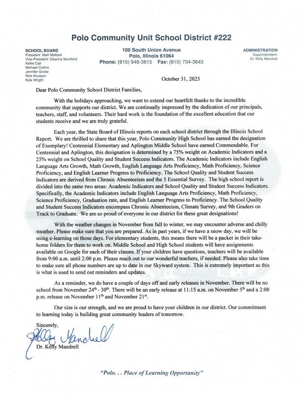 Letter From the Superintendent