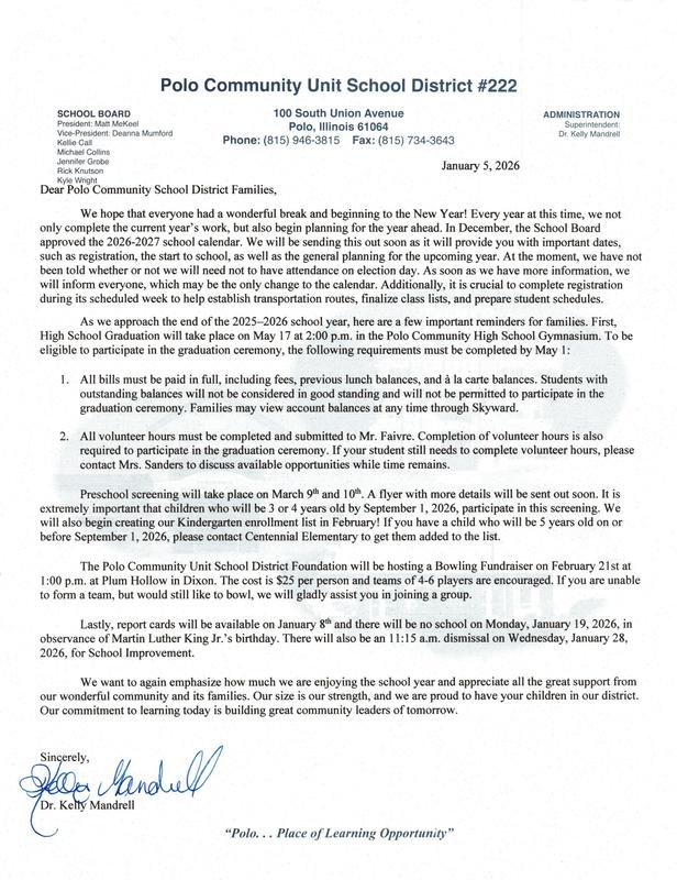 Letter From the Superintendent