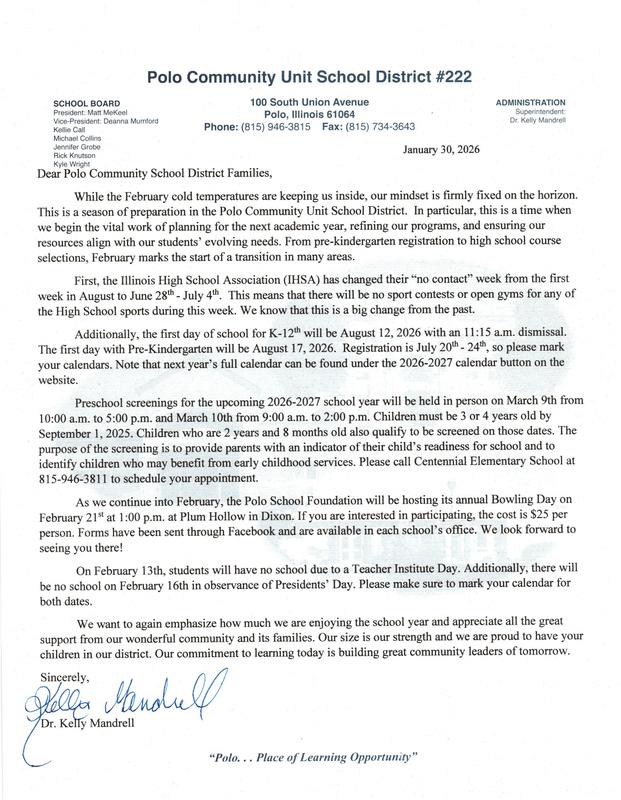 Letter From the Superintendent