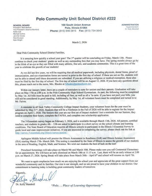 Letter From the Superintendent