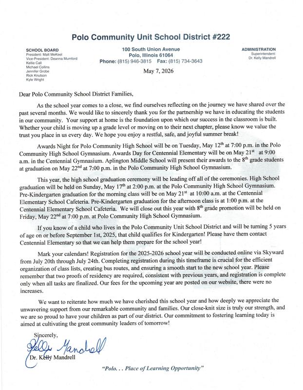 Letter From the Superintendent