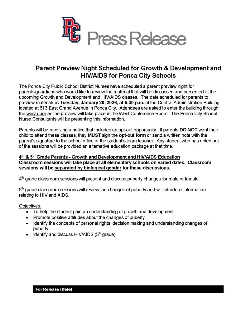 Flyer with the information included in the article.