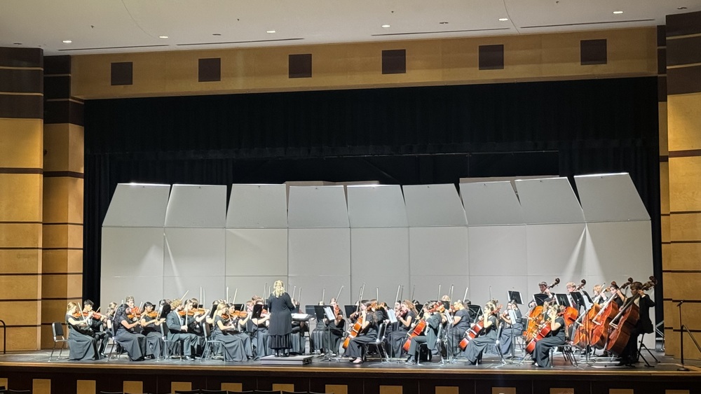 Orchestra students during the contest