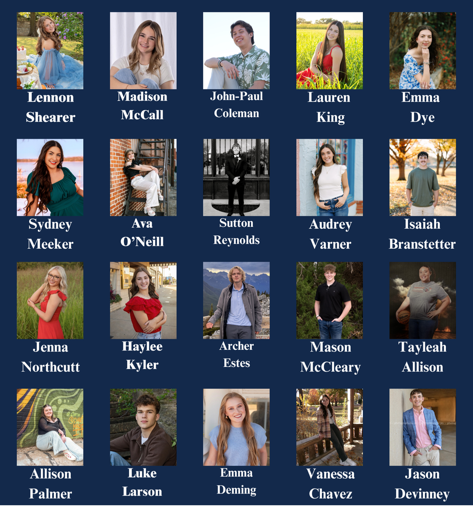 Photos of each of the top ten students