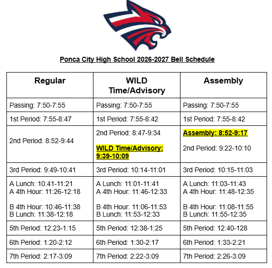 New Bell Schedule