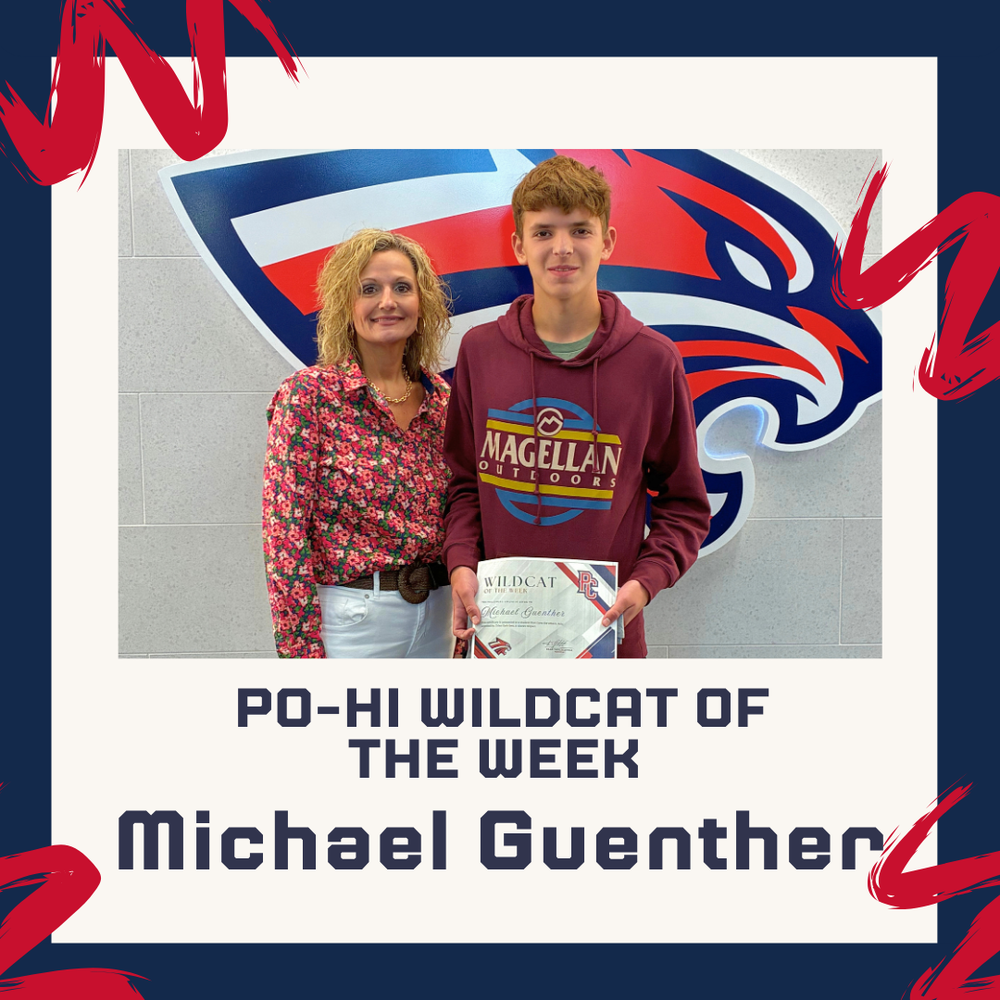Michael Guenther receiving Wildcat of the Week award