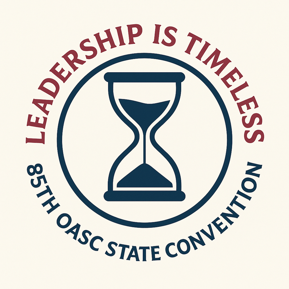 Graphiic with "OASC State" and flashy red and blue doodles.