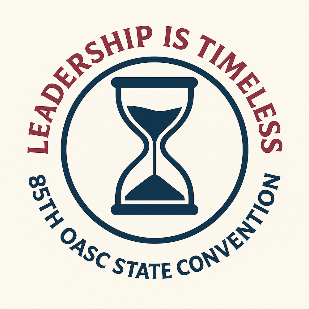 Graphiic with "OASC State" and flashy red and blue doodles.