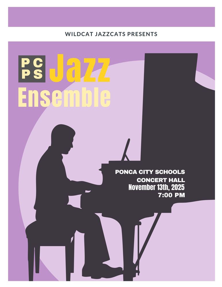 Flyer of the event. Jazz Band concert at 7pm 11/13 at the Po-Hi Concert Hall