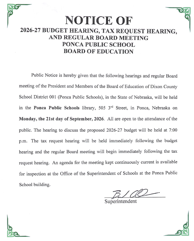 September School Board Meeting Notice