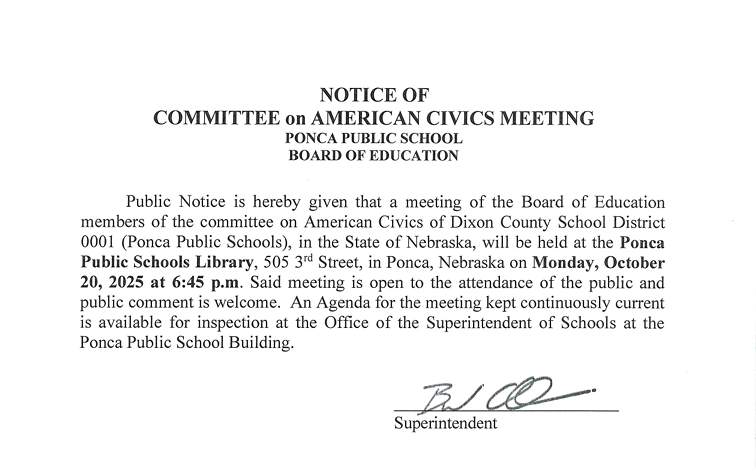 Notice of American Civics Meeting