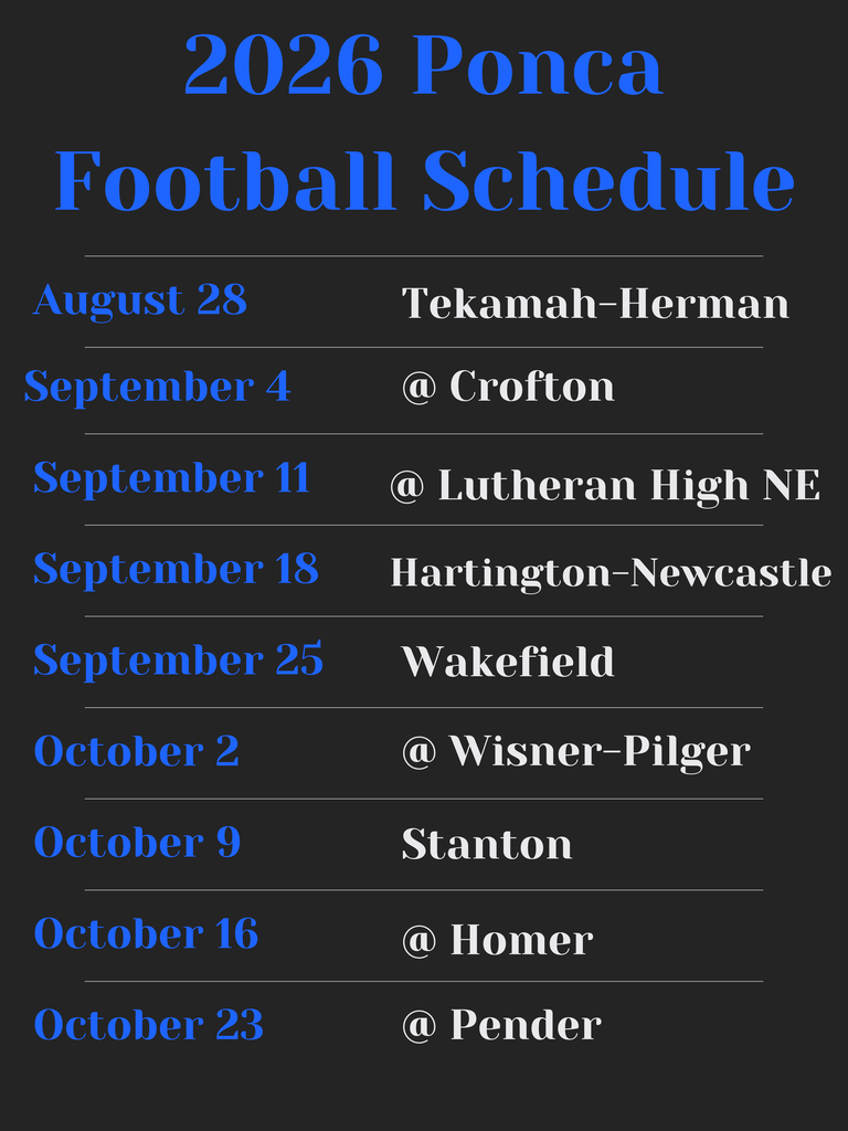 Ponca Football Schedule