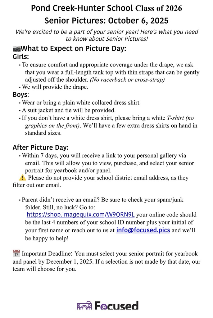 senior pic day info
