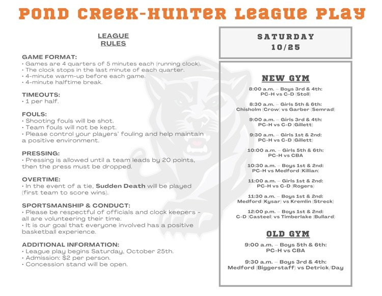 league play schedule