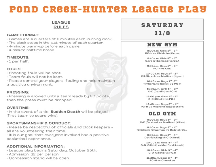 league play schedule