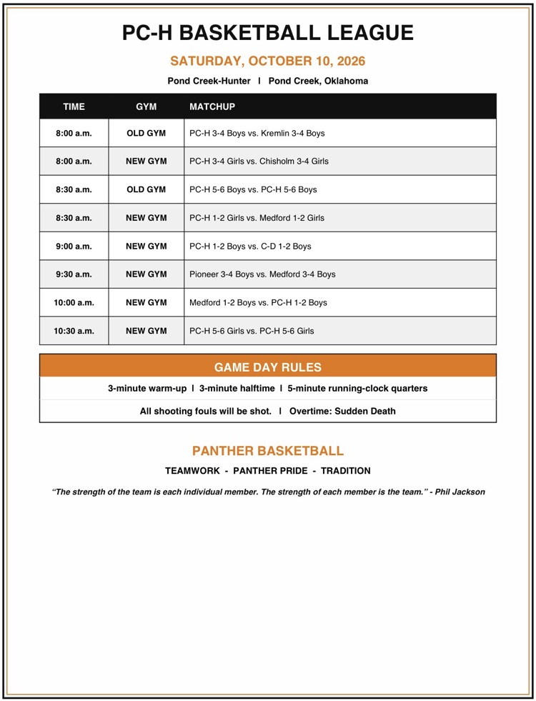 league schedule