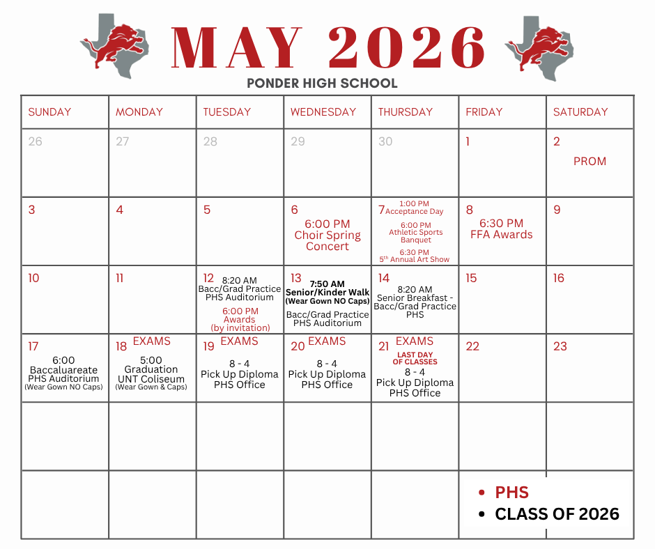 Senior Schedule