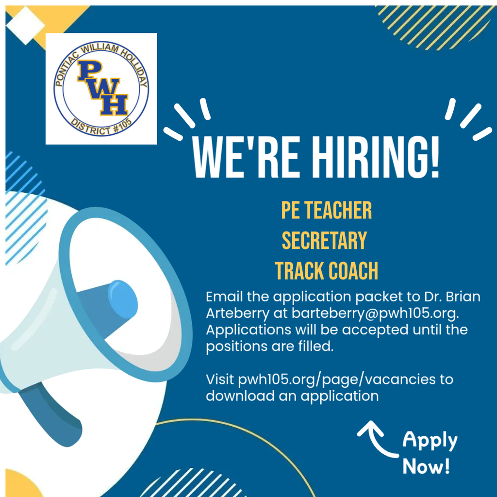 We're Hiring! PE Teacher, Secretary, Track Coach