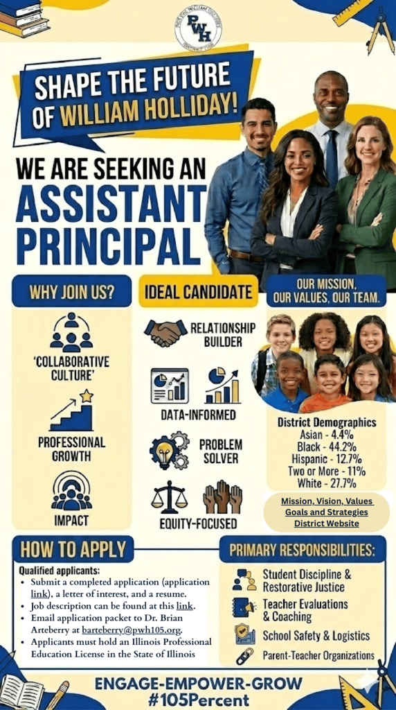 We are Seeking An Assistant Principal at William Holliday!