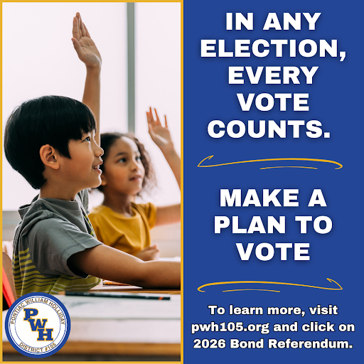 🗳 The election is just two days away! Election Day for the Pontiac William Holliday School District 105 bond referendum is Tuesday, March 17, 2026. Polls will be open from 6 a.m. to 7 p.m. across St. Clair County. Take a moment to make a plan to vote and be part of this important community conversation about our school facilities. 📍 To learn more, visit pwh105.org/page/bond-referendum.