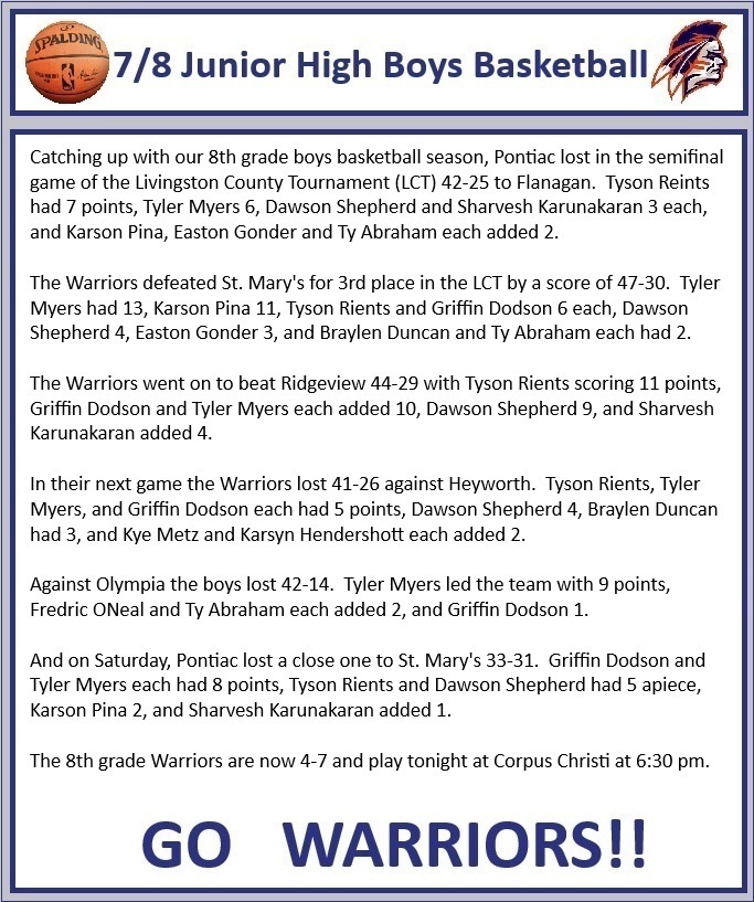 Boys Basketball Update