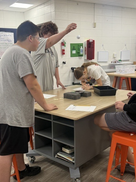 8th Graders in Lab today