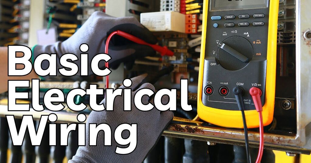 Gloved hands using a tester to check wiring connections