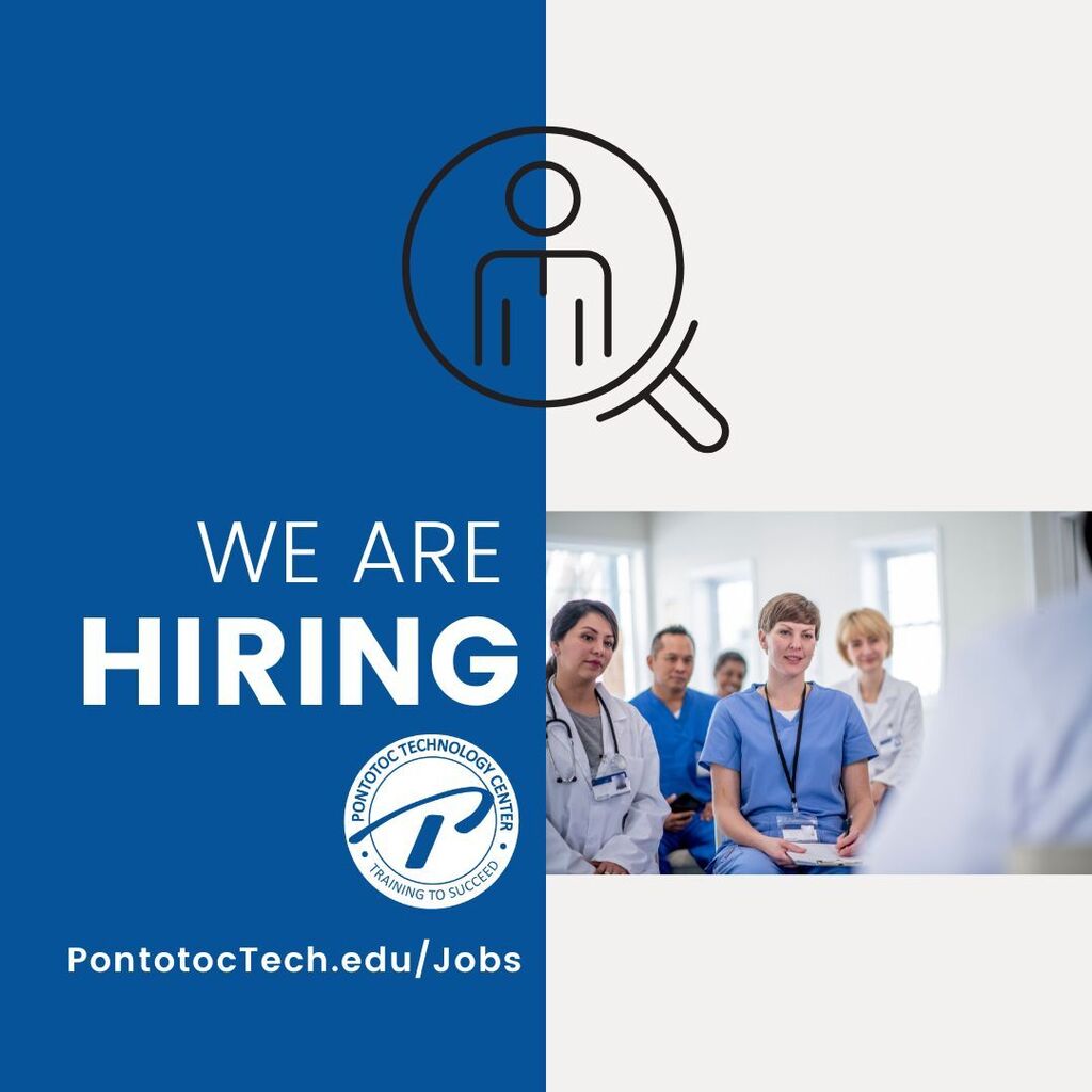 Image of nurses learning from an instructor on an image that says we are hiring
