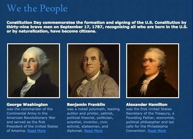 Image with founding fathers of the constitution with brief bios.