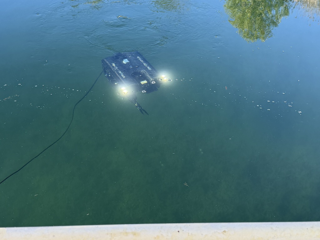 Picture of a submersible drone in the water