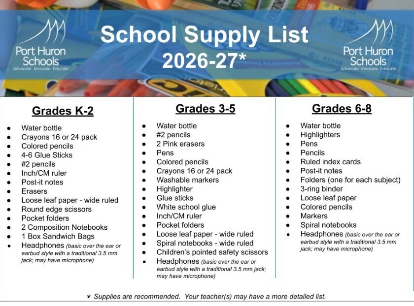 26-27 School Supply List