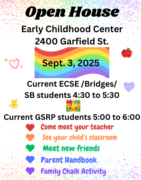 Open House Early Childhood Center September 3