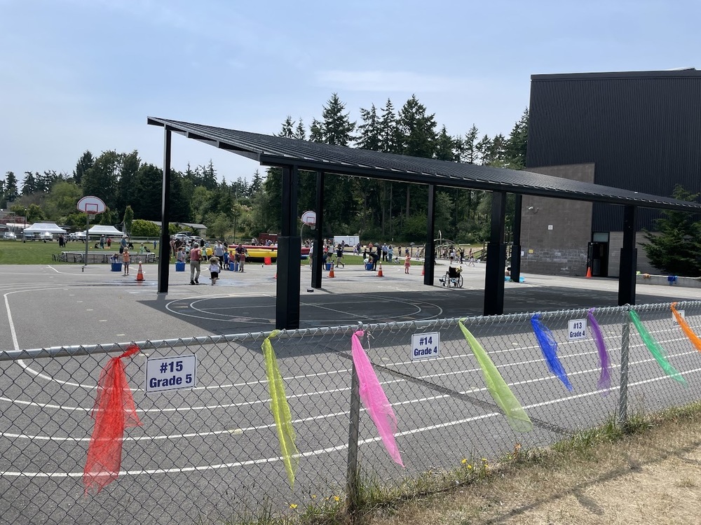 playground with colorful ribbons 