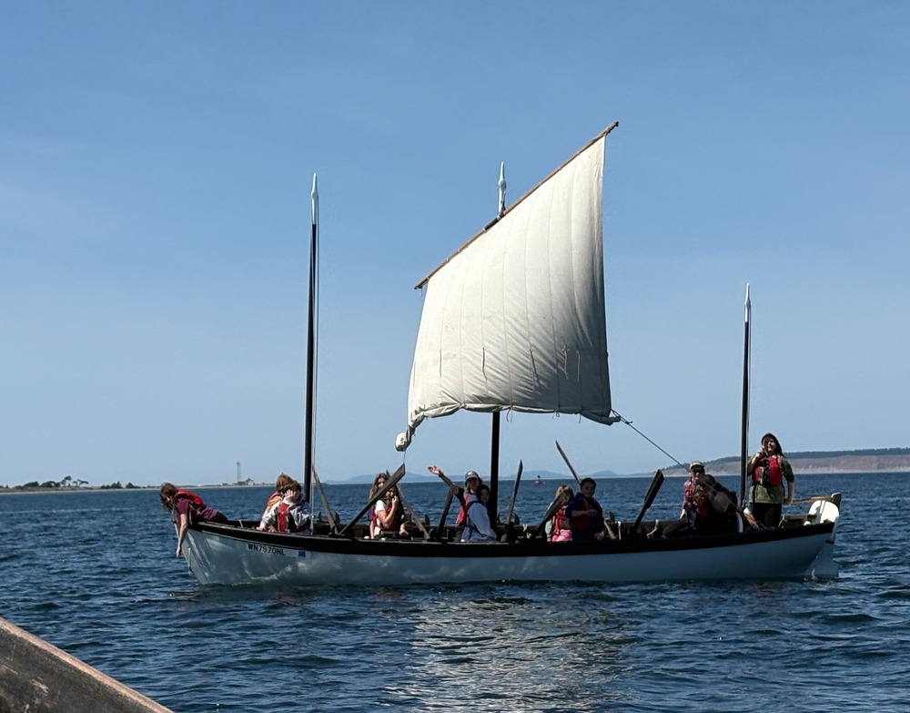 Students on the boats