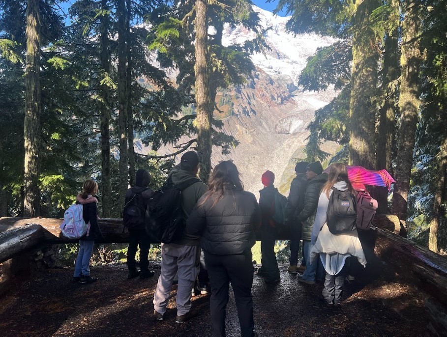Students in Forest on Mt. Rainer
