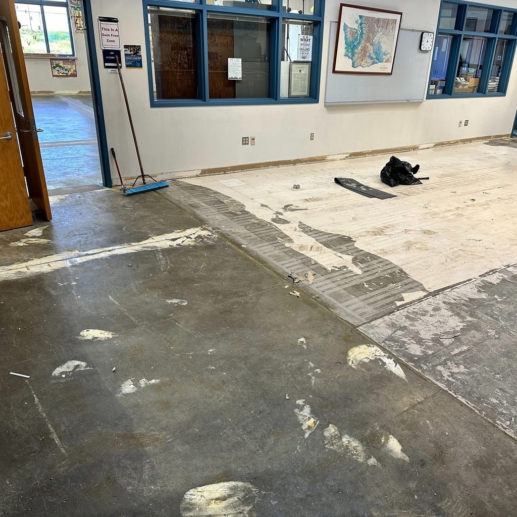 Blue Heron classroom without flooring