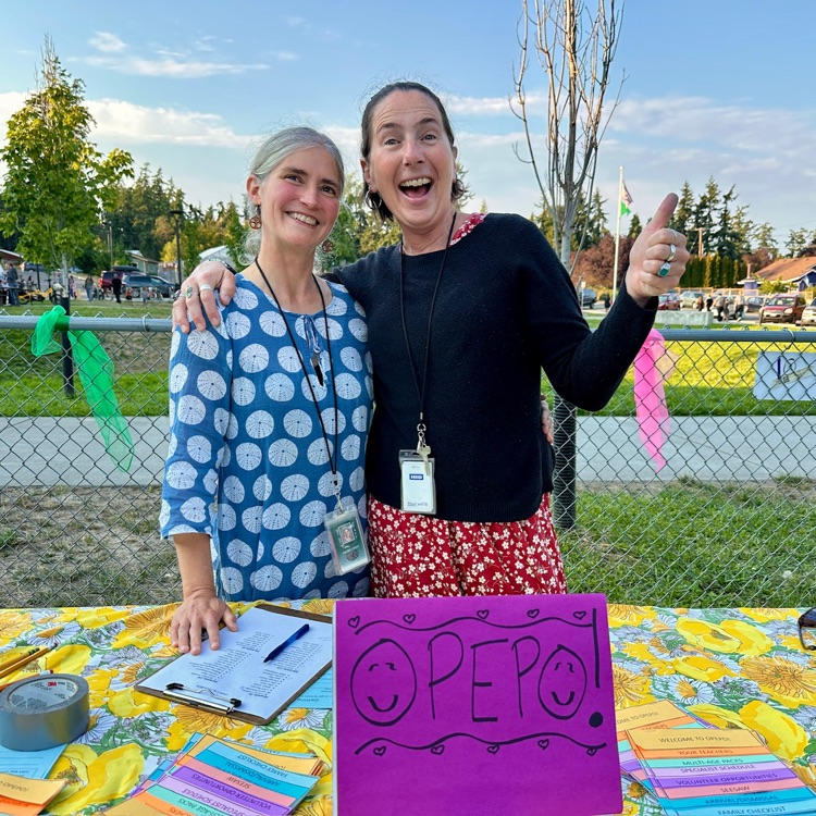 OPEPO teachers Ms. Kathryn and Ms. Renee smile for a photo!