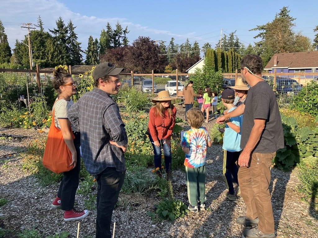 Students in the garden at SCES