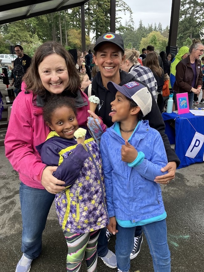 Families at the ice cream social