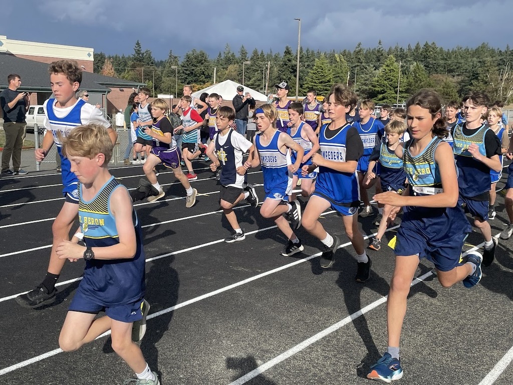 Cross country meet runners up close