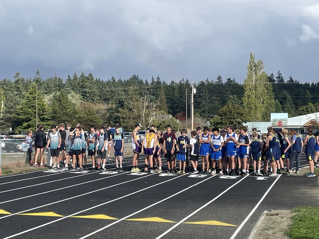 Cross country meet runners at starting line