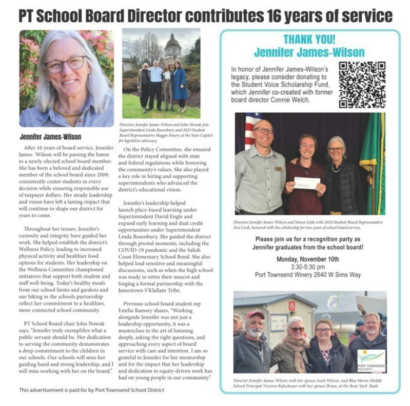 Leader Ad paid for by Port Townsend School District 