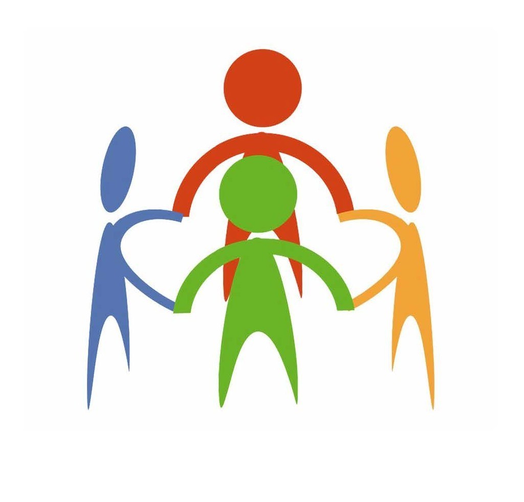 Colorful  people holding hands