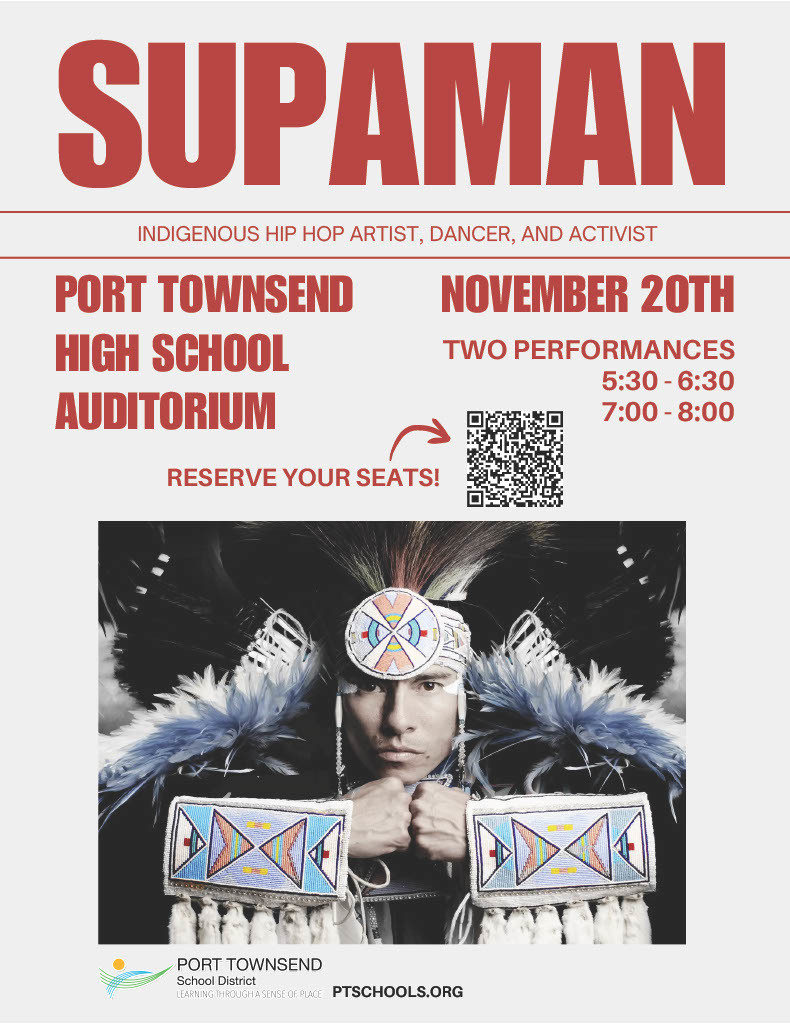 Supaman artist coming to PTHS on Nov. 20th 5:30 pm and 7:00 pm shows