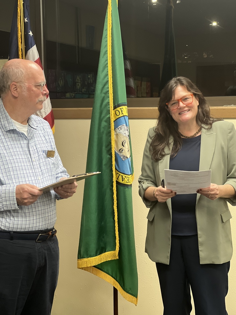 Supt. Rosenbury and Dir. Nowak being sworn in.