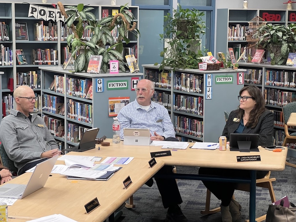 Mtg working in Blue Heron Library