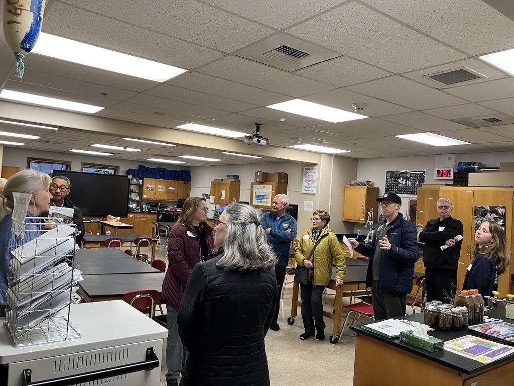 Community members walk through PTHS campus on bond tour