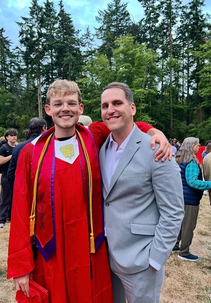 Mr. Stenger with student at PT Schools Graduation