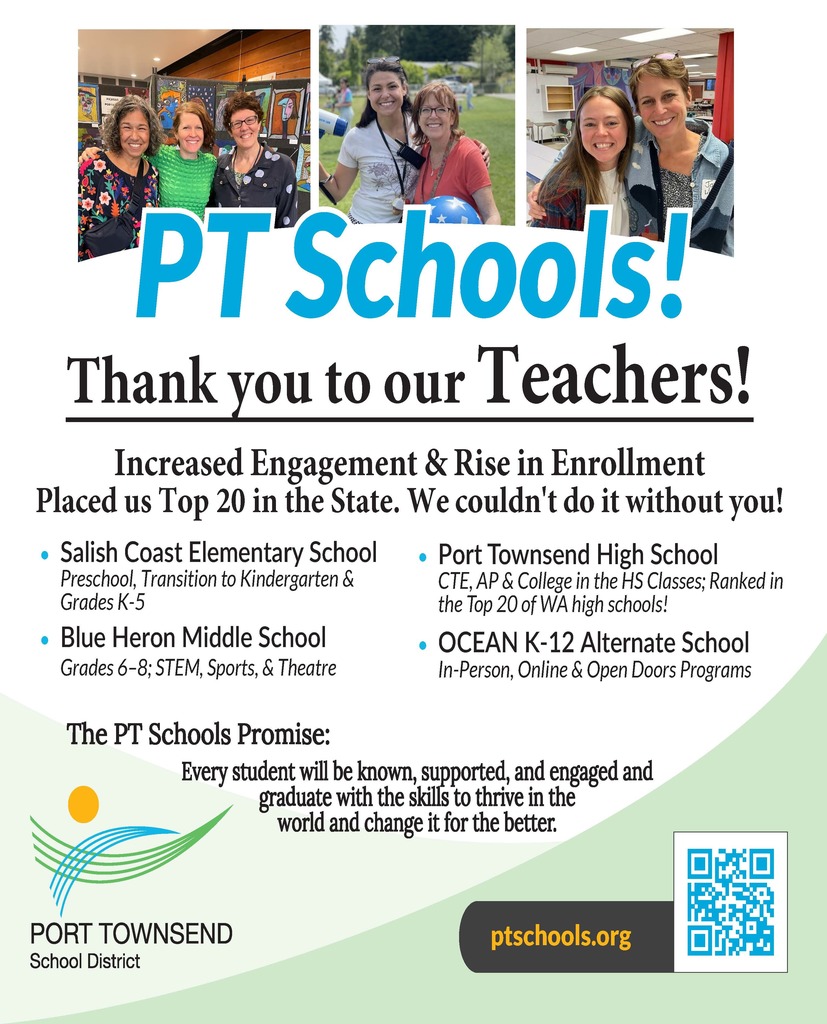 PT Schools - Thank you to Teachers Increased Engagement and Rise in Enrollment Placed us top 20 in the state. we couldn't do it without you.  