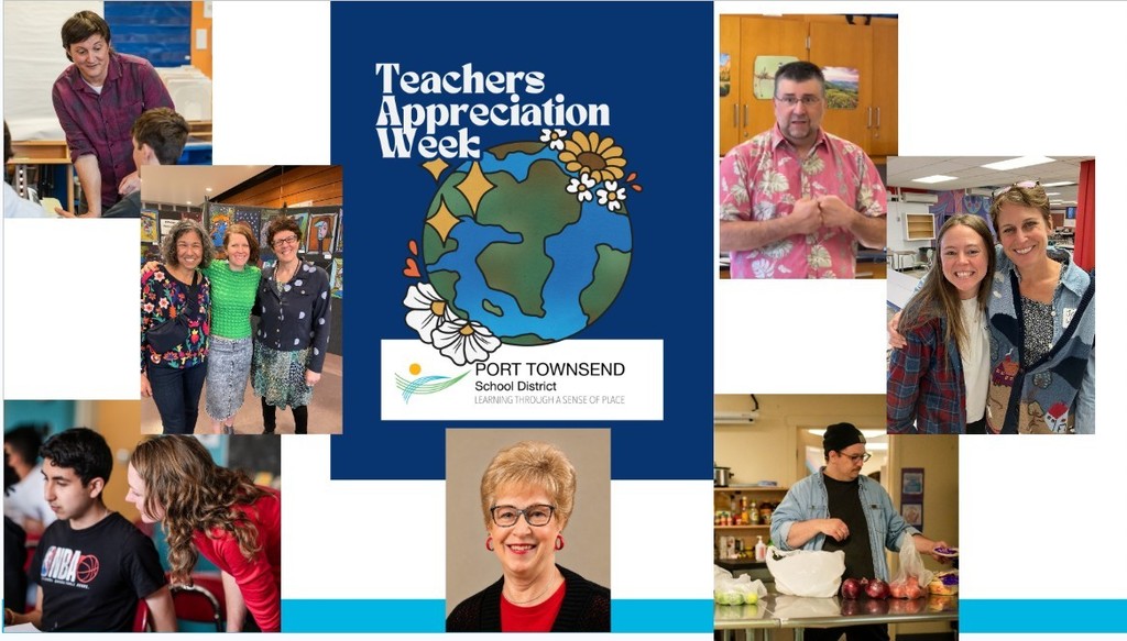 picture of teachers and the teachers appreciation logo for pt schools for this year